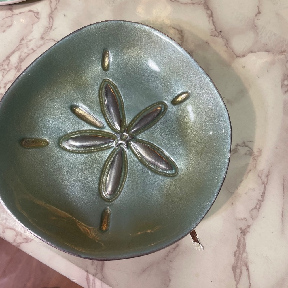 Mariposa Aqua Sand Dollar Canape Plate
